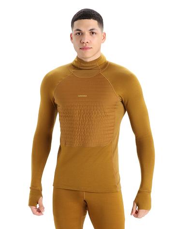 Icebreaker ZoneKnit™ Merino Insulated Long Sleeve Hoodie Férfi Base Layers Barna | HU 1329DFMN